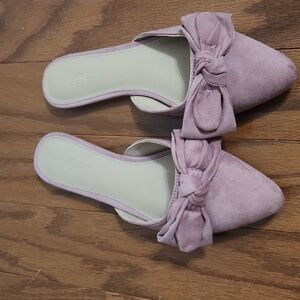 Loft pink bow mules